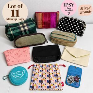 Lot Of 11 Makeup Bags Cosmetic Pouches Travel Organizer IPSY/Mixed Brands